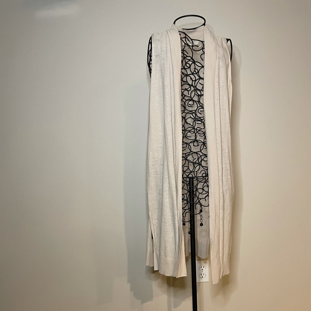 |Loft| Women’s Cardigan Sleeveless Cream Layering Sweater Size XS
